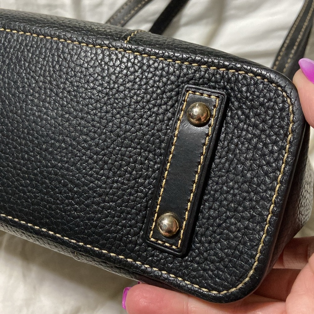Gorgeous vintage Dooney & Bourke Black Pebbled Leather Lexington Tote - Picture 6 of 16